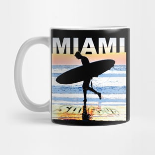 Miami Surf's Up Surfer Silhouette Mug